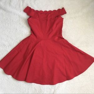 NWOT Charlotte Russe Red Scalloped Top Dress
